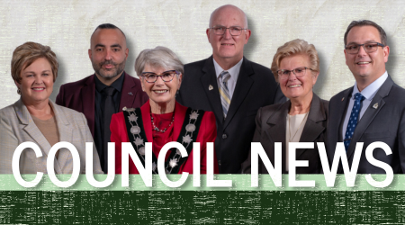 Photo of West Lincoln Mayor and Councillors with text that says Council News